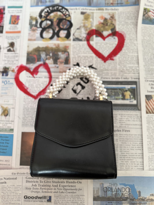 Top Shop pearl handle removable strap handbag